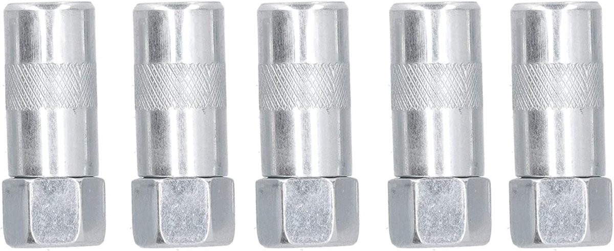 SnelShoppen - 5 Stuks 1/8 Inch NPT Standaard Vetpers Koppeling met Vier Klauwen Ontwerp en Zelfsluitfunctie voor Onderhoud van Apparatuur