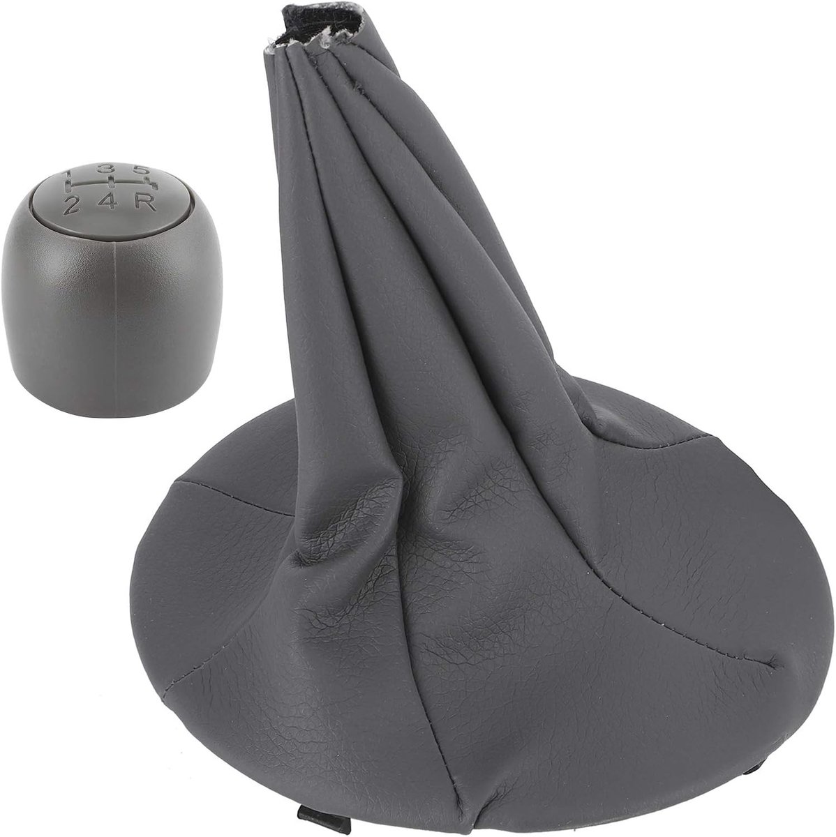 SnelShoppen - Gear Shift Knop voor Panda 2003-2012/500 500C 2007-2013 - 5 Versnellingen met Stofafdekking - Hoogwaardige Faux Leer en Kunststof - Perf