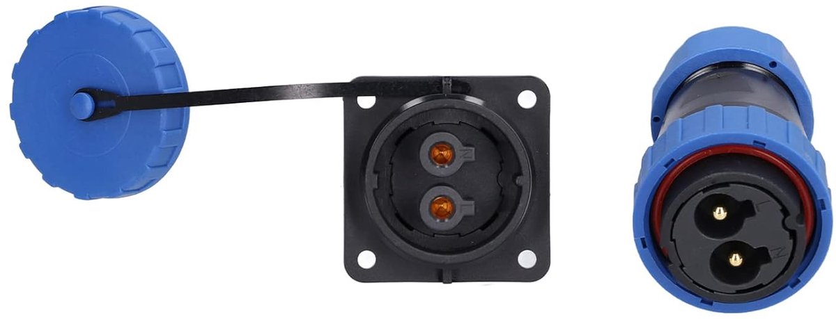 SnelShoppen - Waterdichte Aviation Plug Socket Connector IP68 LP28 2/3/4 Pin 250V 45A Male en Female Vierkante 4 Holes Verbindingen voor Tuin, Camping