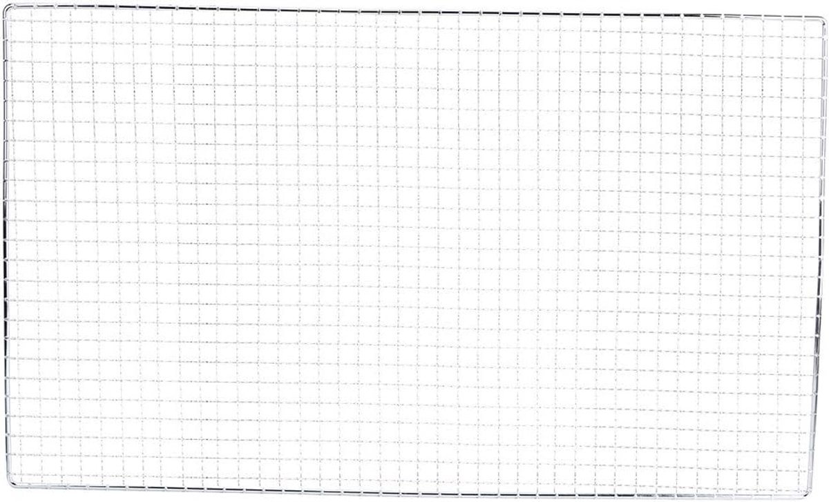 SnelShoppen - Mandbak 51x30x1 Roestvrijstalen BBQ Grillgaas Mat - Multifunctioneel Bakgaas voor Barbecue, Picknick, Koelen en Bakken