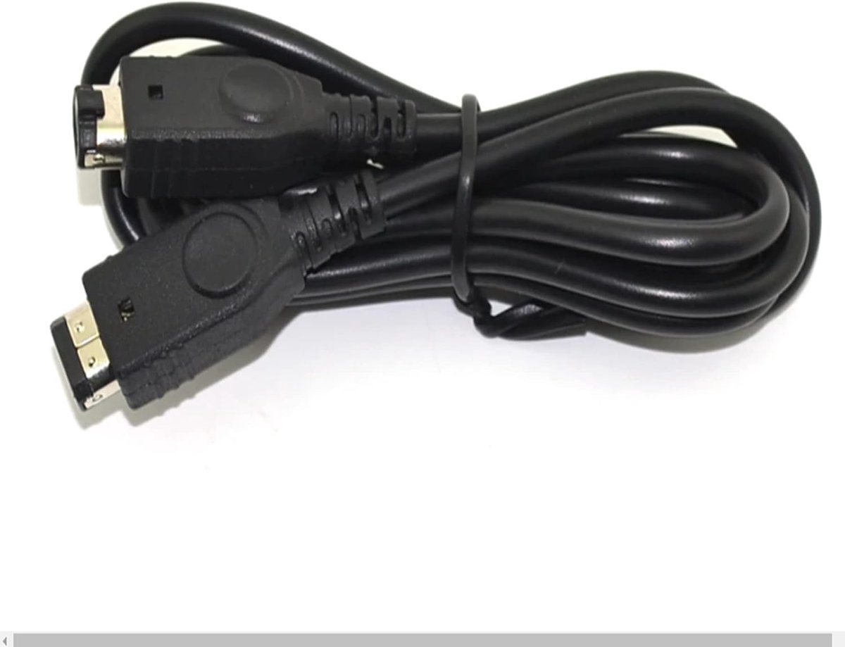 SnelShoppen - 1.2m Lange Verbinding Kabel voor Twee Spelers, Compatibel met Nintendo Gameboy Advance GBA en GBA SP, Zwart, Multiplayer Spelervaring