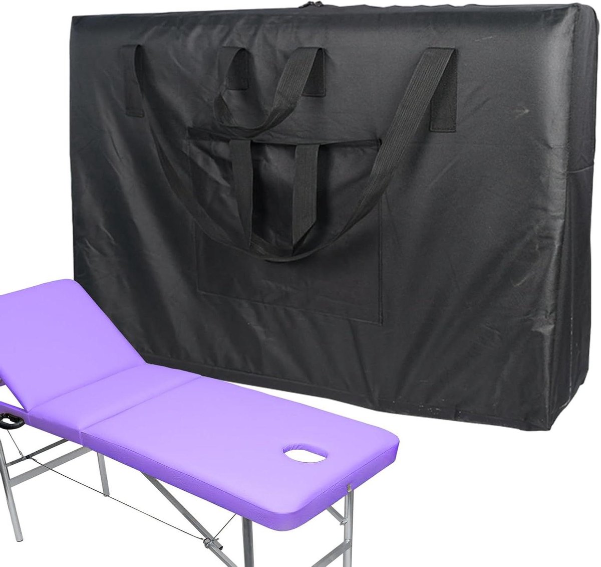 Draagtas Massagestoel - Reishoes Opvouwbaar - Stoel Transport - Waterdicht Oxford Weefsel - 93 x 63 x 19 cm - Zwart