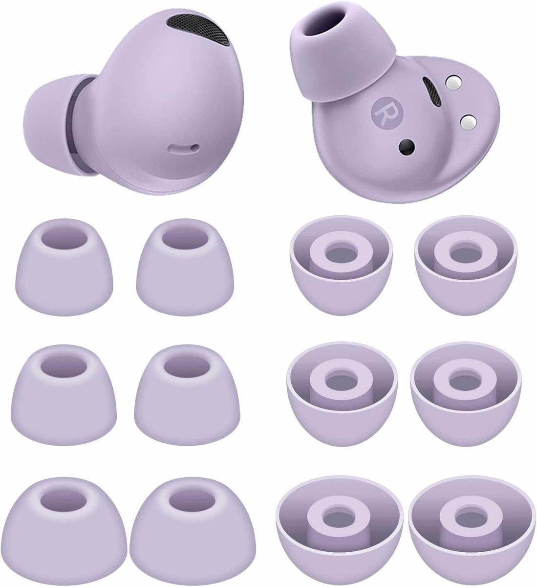Galaxy Buds 2 Pro 6 paar oordopjes S/M/L siliconen zwart compatibel met Samsung Galaxy Buds 2 Pro 2022 release - ShopVlot
