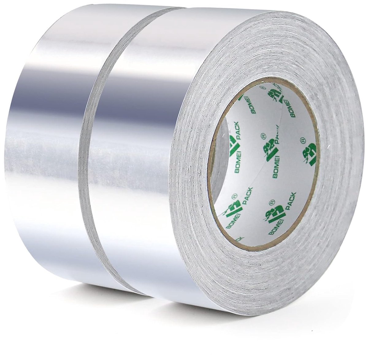 BOMEI PACK Aluminium Adhesive Tape, 2 Rolls, 50 mm x 50 m, Self-Adhesive Aluminium Adhesive Tape, Waterproof and Heat - ShopVlot