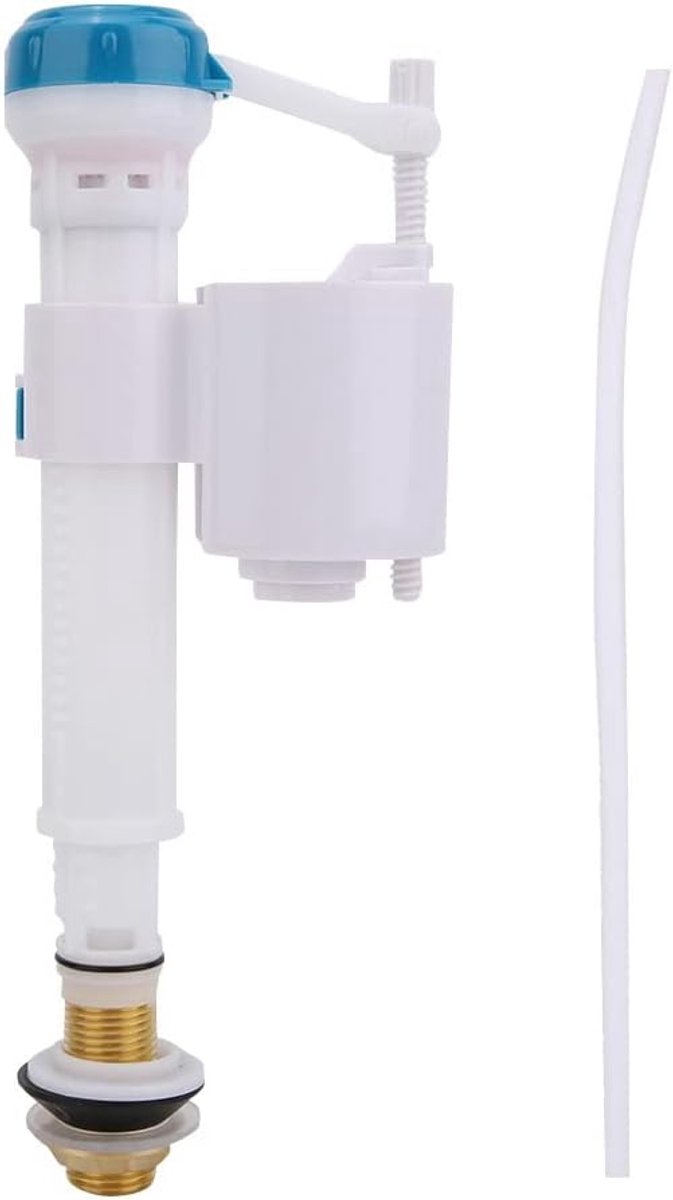 SnelShoppen - Toilet Vulventiel Vervangset ABS Toilet Drukknop Vulventiel Dubbele Wastafel Sifon Badkamer Blauw Wit UK G1/2 (4 Punten Koperleiding Wat