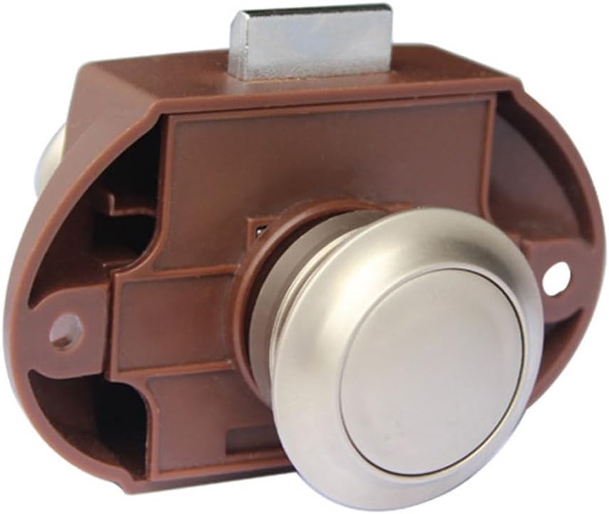 SnelShoppen - Push Button Lock, Draaiknop Slot, Kastlade Latch, Veiligheidslock voor Caravan Boot Motor Kast, Robuust ABS en Zink, Eenvoudig in Gebrui
