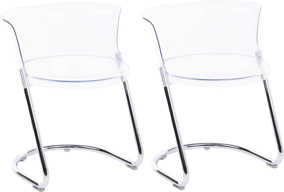 OSHKOSH - Set van 2 eetkamerstoelen - Transparant - Synthetisch