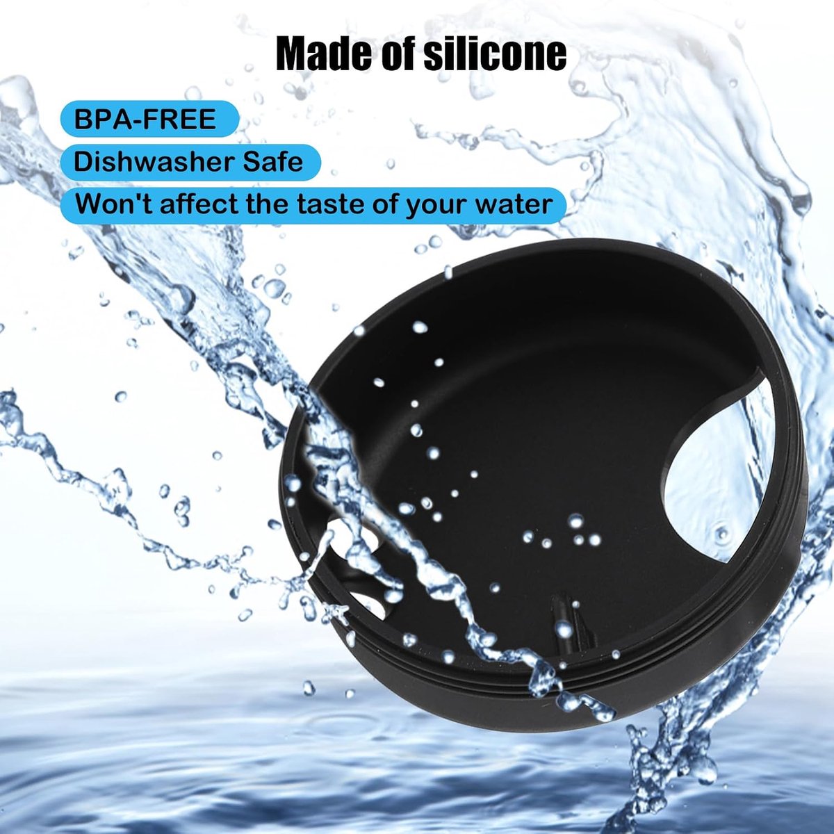 SnelShoppen - 4Pcs Siliconen Spatbescherming voor Nalgene 32oz Brede Monddeksel, Anti-Spat Spatbeschermer Siliconen voor Nalgene Drinkflessen Accessoi