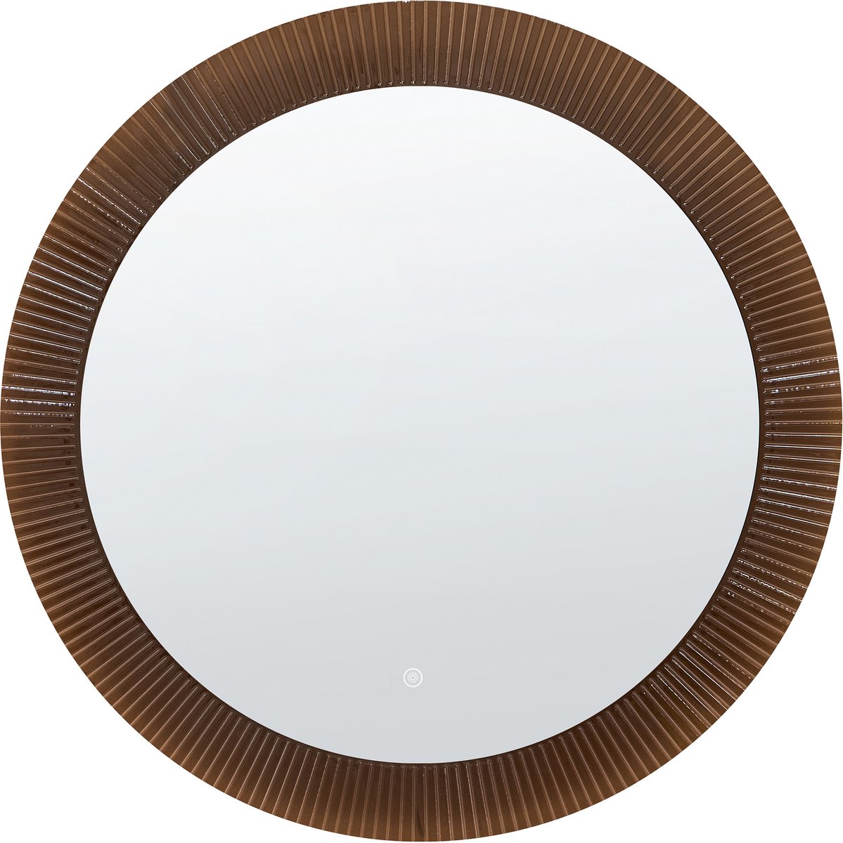BESBE - LED-badkamerspiegel - Zilver/Bruin - Glas