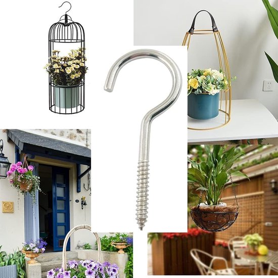 Ceiling hooks 12 stuks - roestvrij staal - zware kwaliteit - ideaal voor binnen en buiten - ShopVlot — afbeelding 3