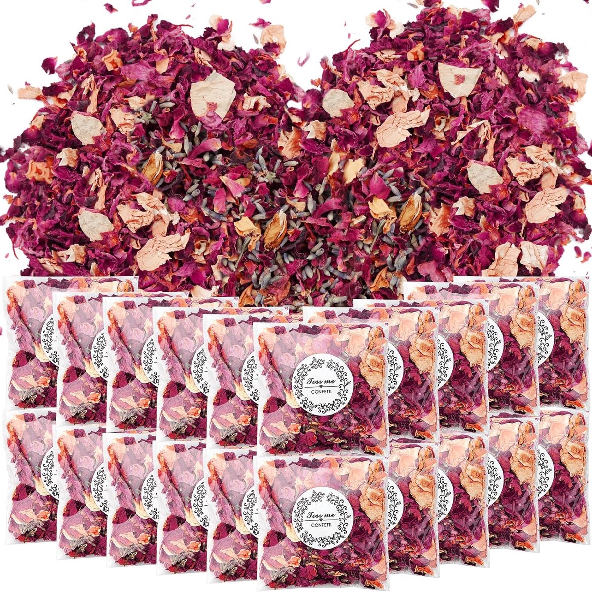 SnelShoppen - Bloemenconfetti Bruiloft Natuurlijke Strooisel Bloemblaadjes Rozenblaadjes Biologisch Afbreekbaar Voor 24 Gasten