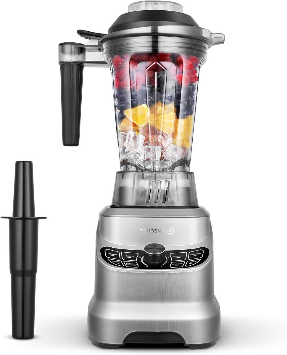 Krachtige Blender - Keukenmixer - Gezonde Smoothies - 8 Roestvrijstalen Messen - 185 Liter Kan - Grijs