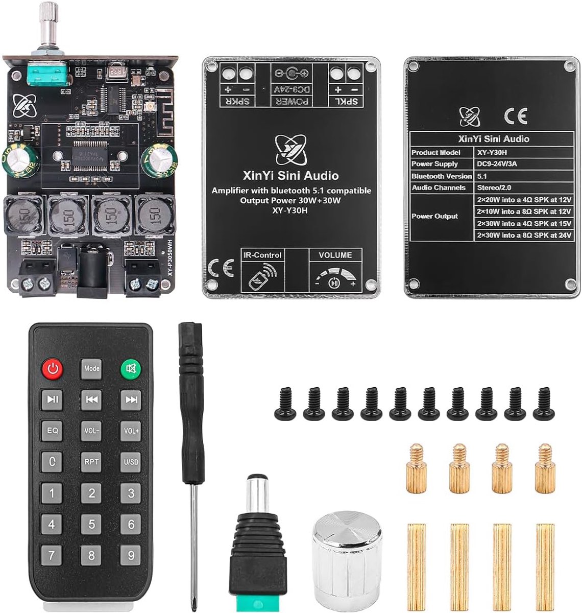 SnelShoppen - HIFI 30W+30W Stereo Bluetooth Digitale Versterker Module TPA3118 met Afstandsbediening voor Thuis, Feest, Tuin en Camping