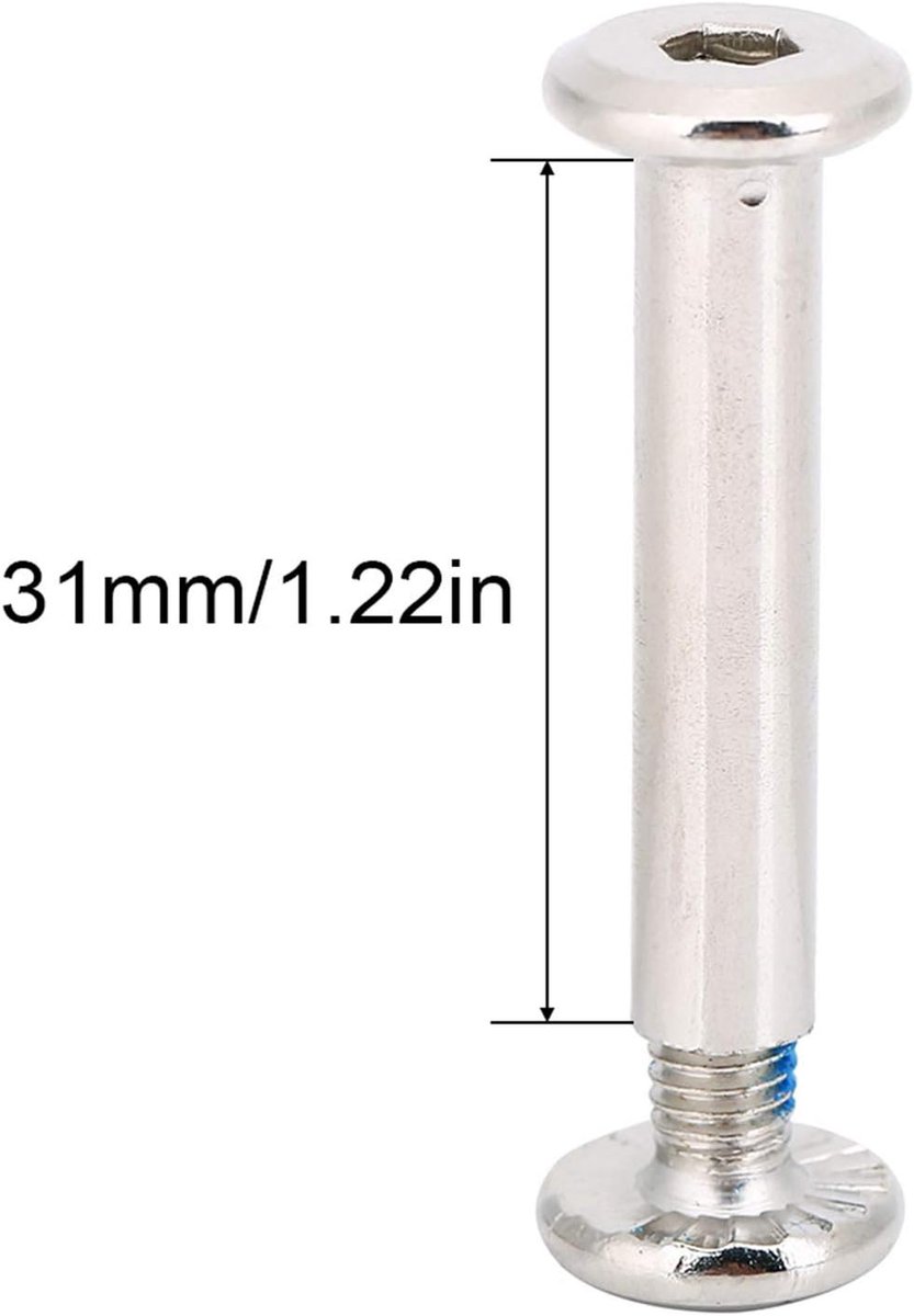 SnelShoppen - 10 Stuks 31mm 36mm Duurzame IJzer Inline Skating Schroeven, Stevige Wielen Bevestigingsschroeven, Ideaal voor Inline Skates, Zilver