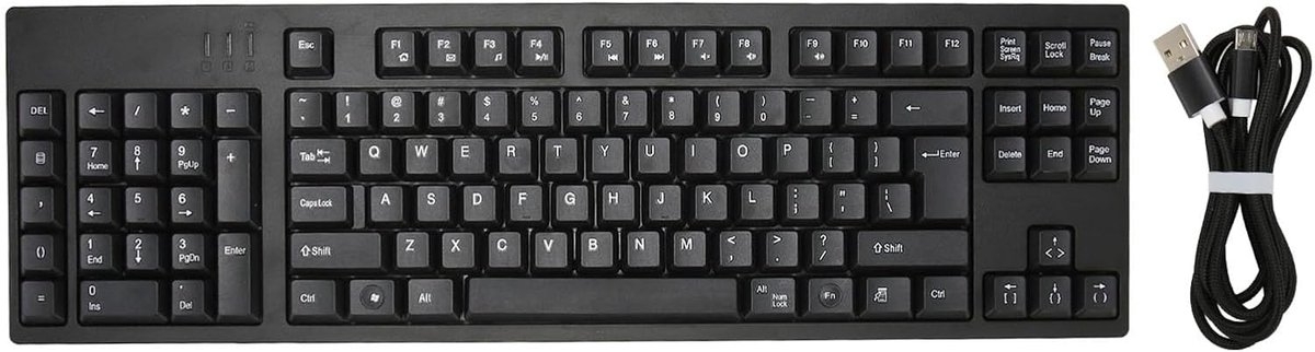 SnelShoppen - Linkshandig Toetsenbord, 109 Toetsen USB Ergonomisch Kantoor Toetsenbord Plug and Play voor Bedrijfsboekhouding en Ontwerpers