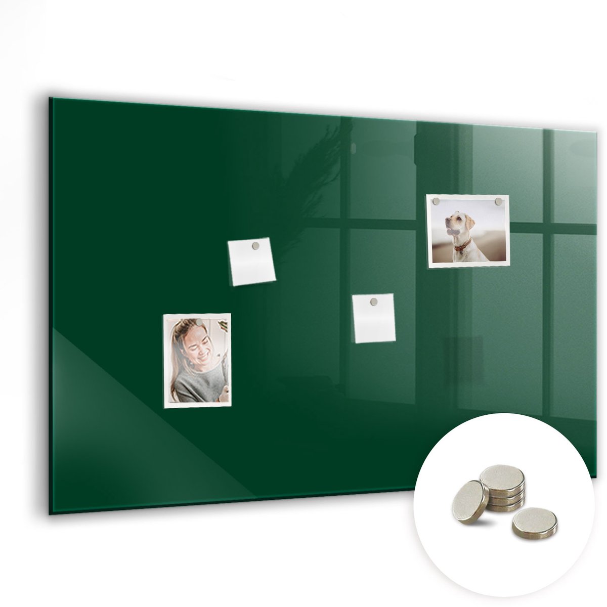 Coloray Glazen Magneetbord - Magnetisch Bord Zeekleur - 90x60 cm - Groente Magneetbord - Magnetic Board - Woonkamer Decoratie