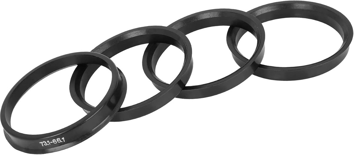 SnelShoppen - 4 Stuks Hub Centreringsringen 73 mm naar 66 mm Kunststof Zwart - Vibration Eliminators voor Velgen - Duurzaam en Deformatiebestendig - V
