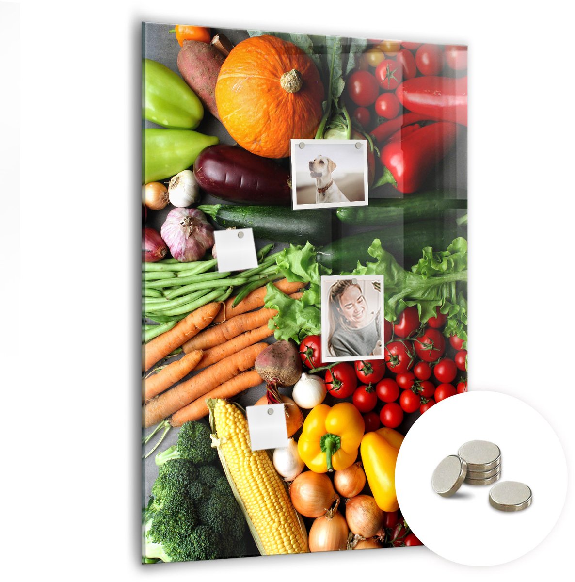 Coloray Glazen Magneetbord - Magnetisch Bord Tropische bladeren - 70x100 cm - Veelkleurig Magneetbord - Magnetic Board - Wanddecoratie