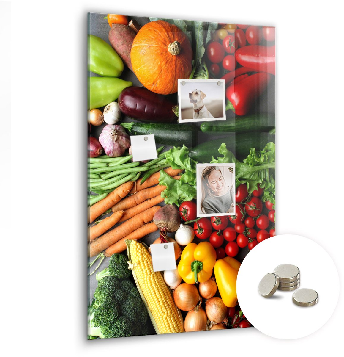Coloray Glazen Magneetbord - Magnetisch Bord Wijnkurken - 60x90 cm - Veelkleurig Magneetbord - Magnetic Board - Keuken Decoratie