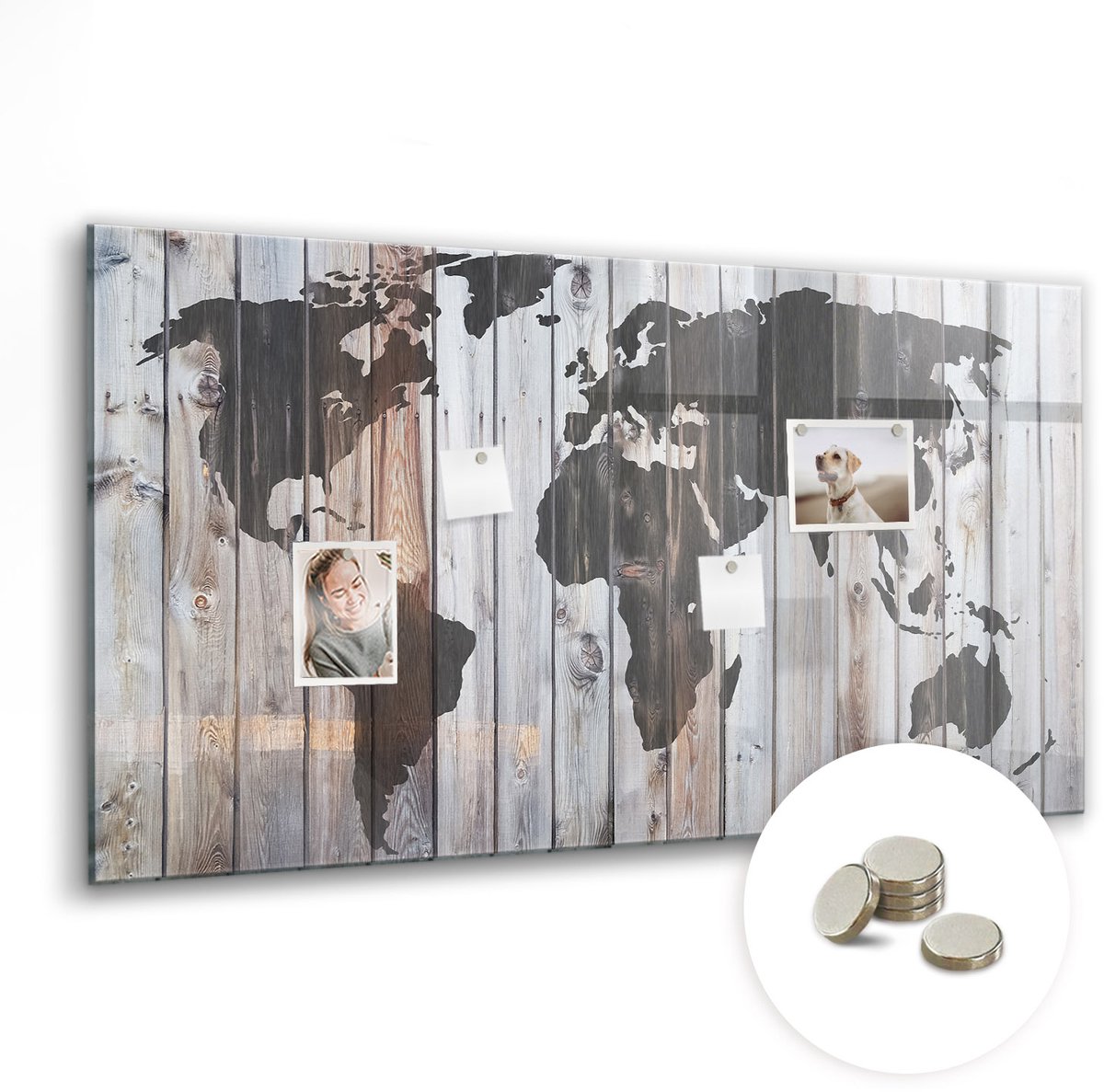 Coloray Glazen Magneetbord - Magnetisch Bord bergtoppenlandschap - 120x60 cm - Zwart-wit Magneetbord - Magnetic Board - Woonkamer Decoratie