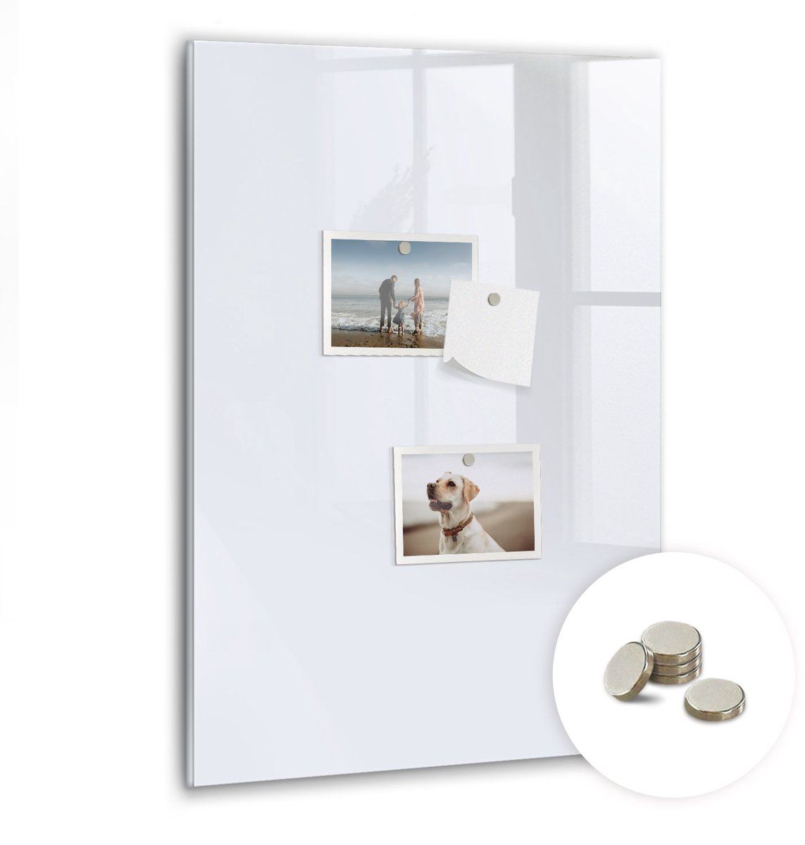 Coloray Glazen Magneetbord - Magnetisch Bord Bamboe - 40x60 cm - Wit Magneetbord - Magnetic Board - Glazen Magneetbord