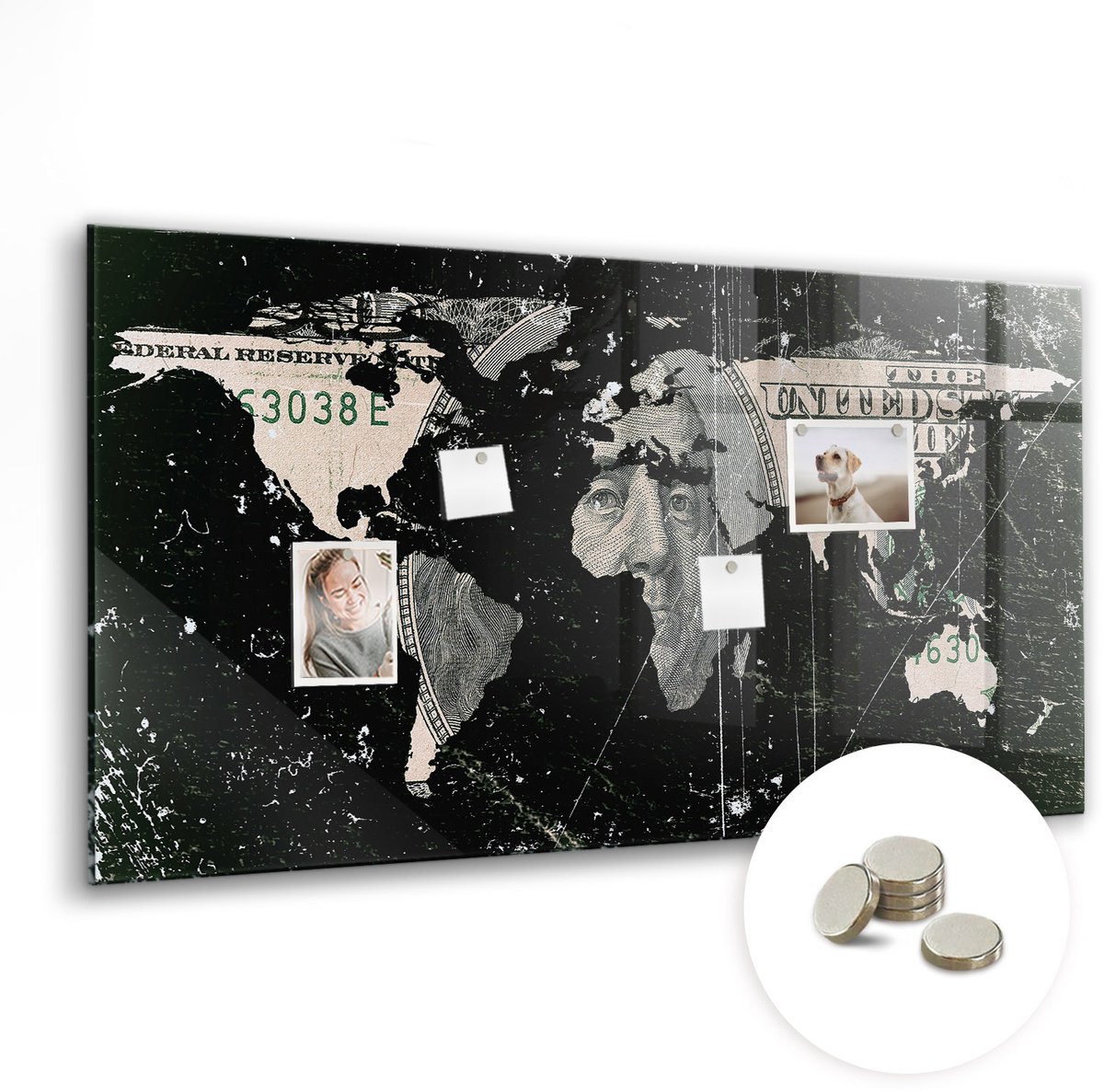 Coloray Glazen Magneetbord - Magnetisch Bord Berglandschap - 120x60 cm - Zwart-wit Magneetbord - Magnetic Board - Woonkamer Decoratie