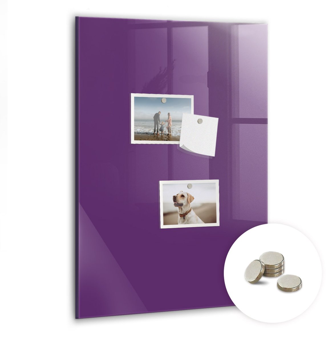 Coloray Glazen Magneetbord - Magnetisch Bord Beige kleur - 40x60 cm - Paars Magneetbord - Magnetic Board - Magnetisch Wandbord