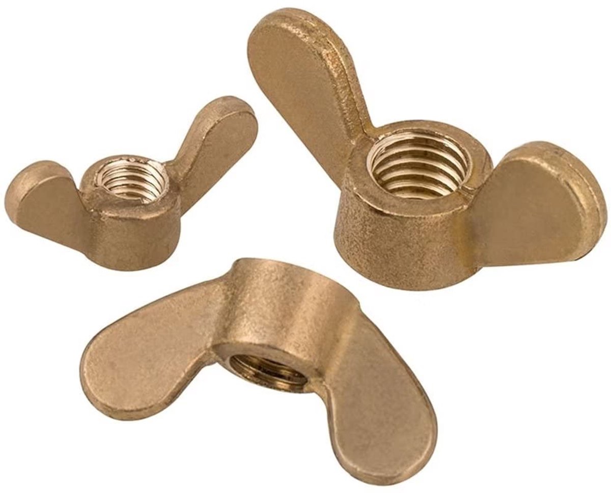 SnelShoppen - Wing Nuts Messing Vlinder Moeren M5 (6 Stuks) - Hoogwaardige Handmoeren voor Klussen en Montage - Duurzaam, Roestvrij, Comfortabel in Ge