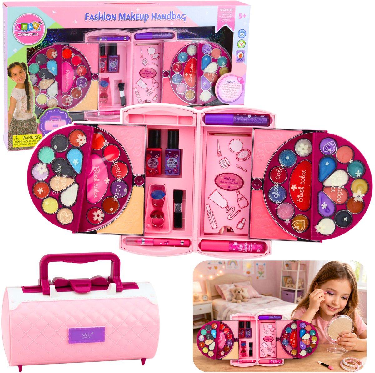 Schoonheidsset voor make-up en nagels Cosmetica Oogschaduw Nagellak Etui