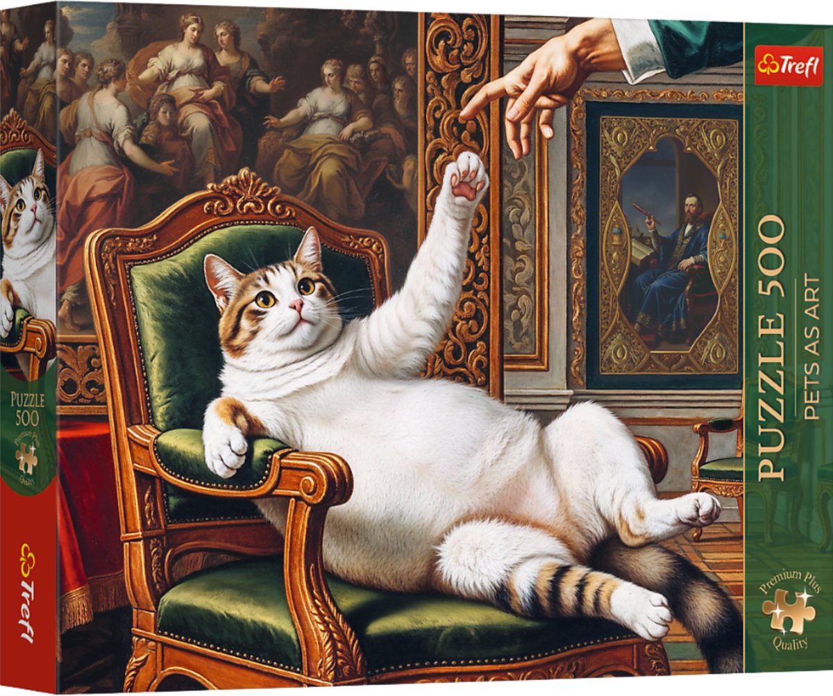 Puzzel - 500 - Premium Plus - Huisdieren als kunst: Zijn pluizige hoogheid - Trefl 37627