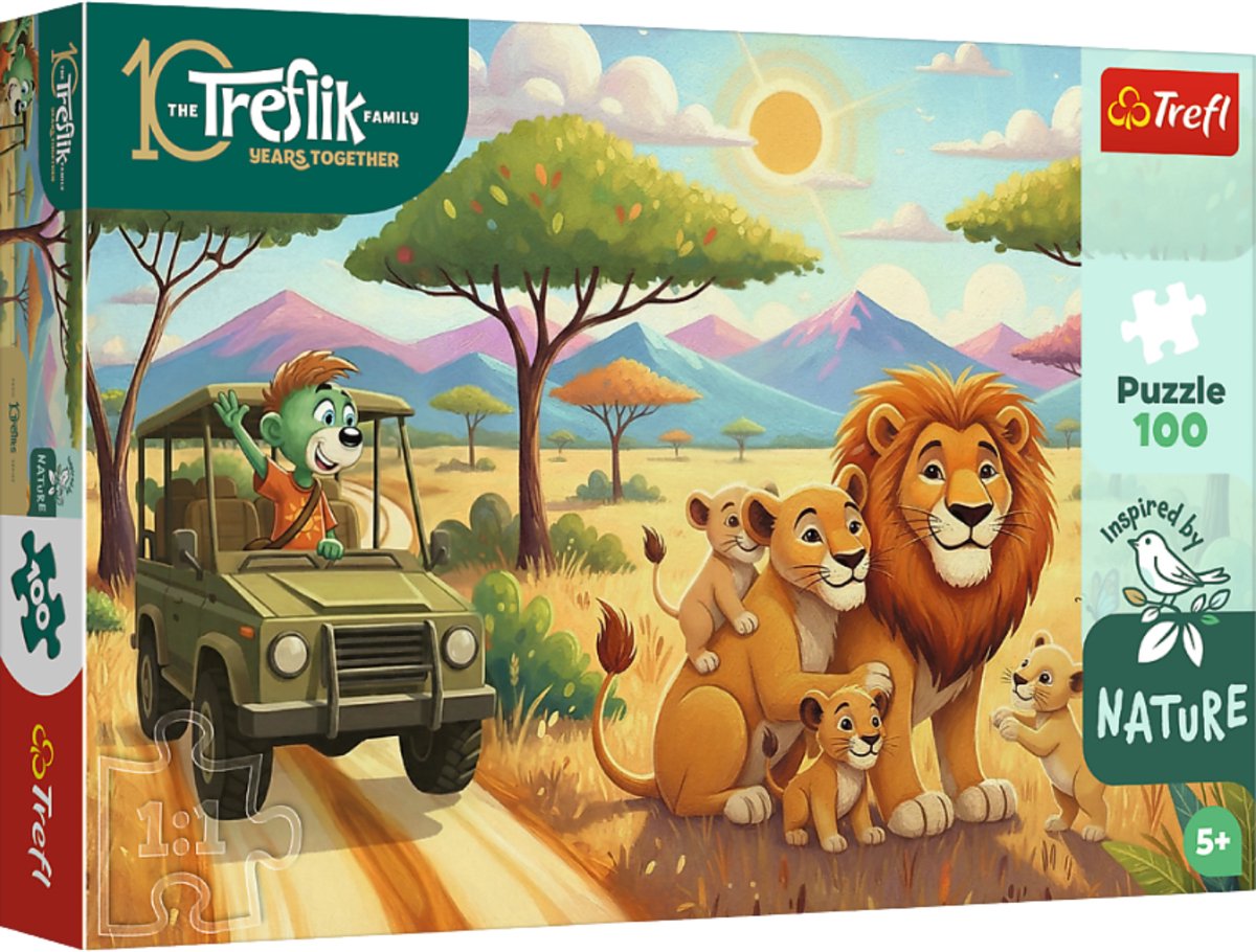 Puzzel - 100 - Leeuwen – Familie Treflik - Trefl 16593