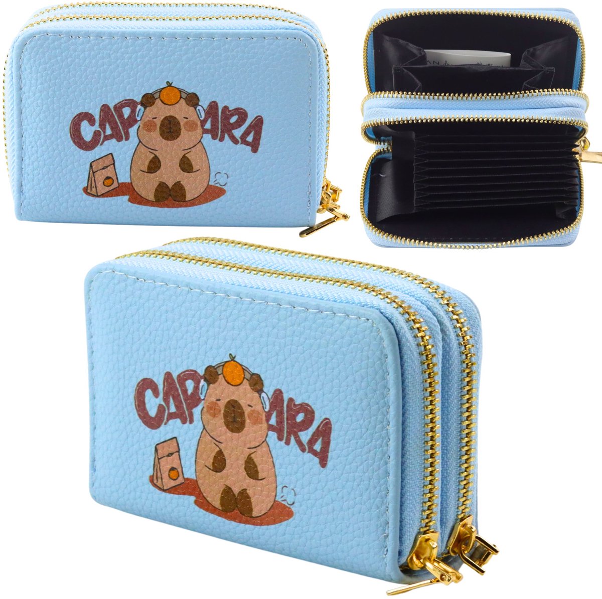 Portemonnee met twee compartimenten en kaartvakken Kapybara Blauw 12,5 X 8,5 cm - UNI