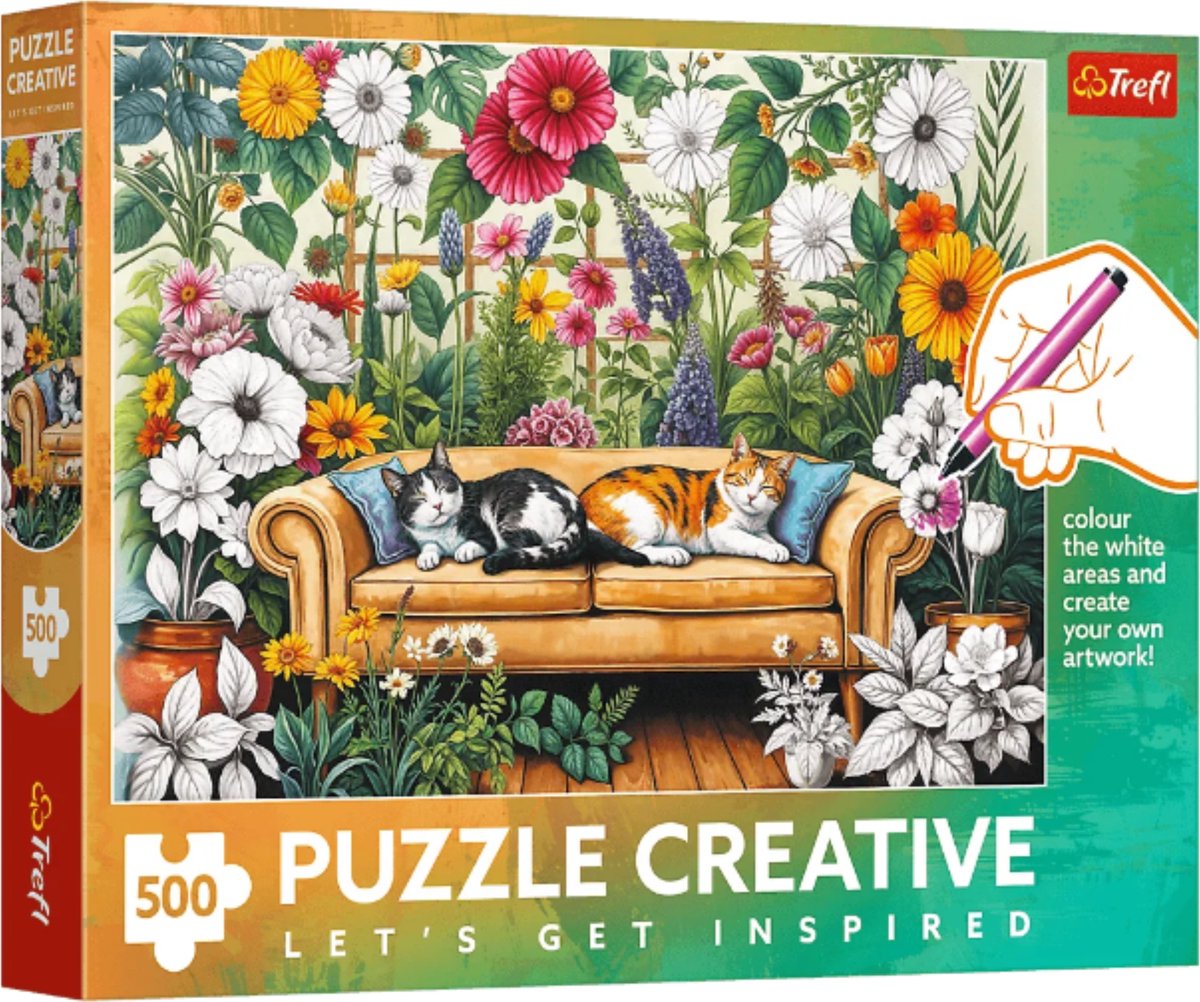 Puzzel 500 stukjes – Puzzel Creatief – Kattenoranje - Trefl 37562