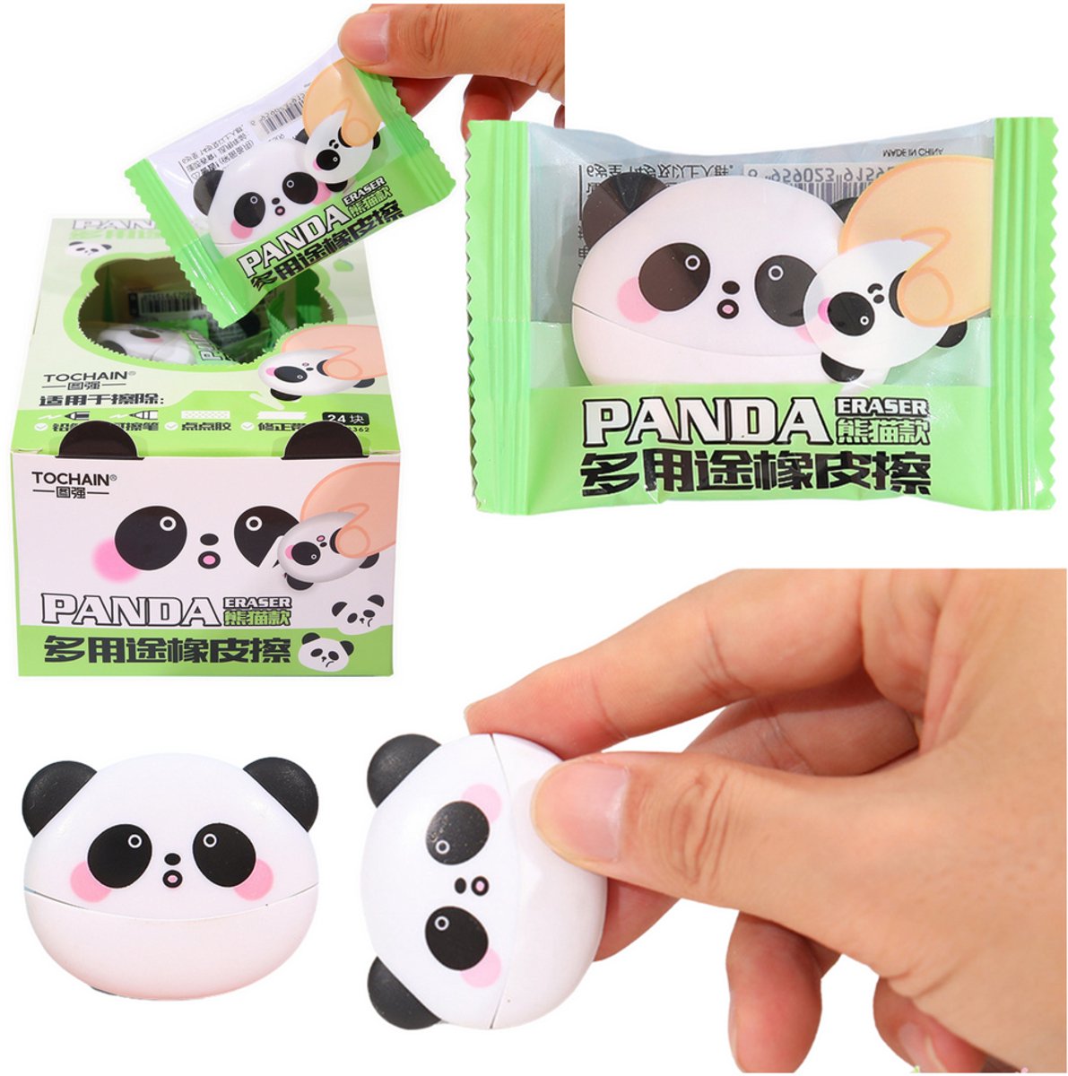 Gum voor het wissen van schoolkantoor Panda