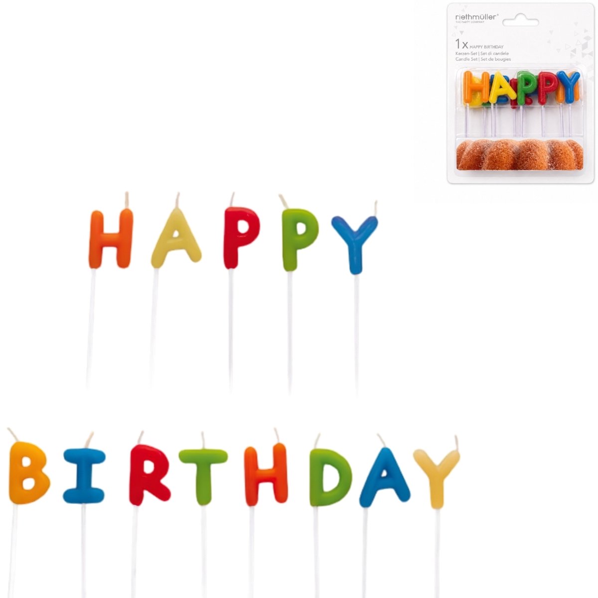 Amscan Verjaardagskaarsje Happy Birthday 7,5 Cm 13 Stuks