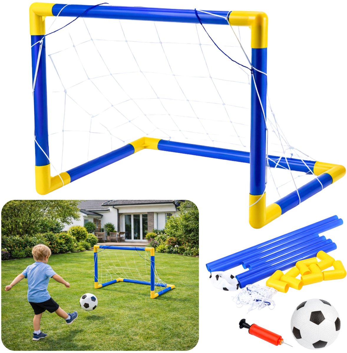 Sportset voor het spelen van voetbal Voetbaldoelbalpomp 62x40cm