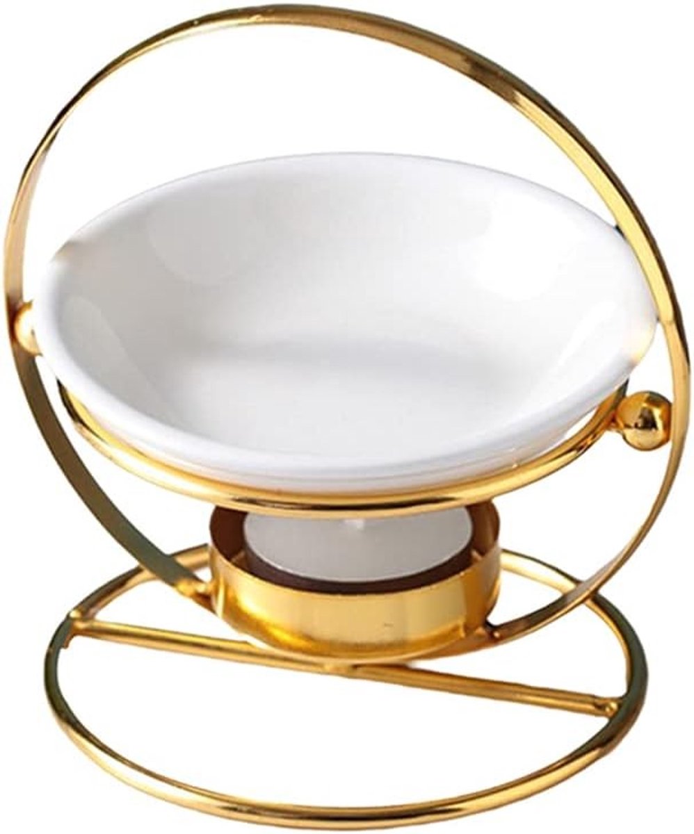 Essentiële Olie Branders voor Geurige Wax Melts - Keramische en Metalen Aroma Warmers voor Thuis, Kantoor en Slaapkamer Decoratie en Cadeaus in Goud