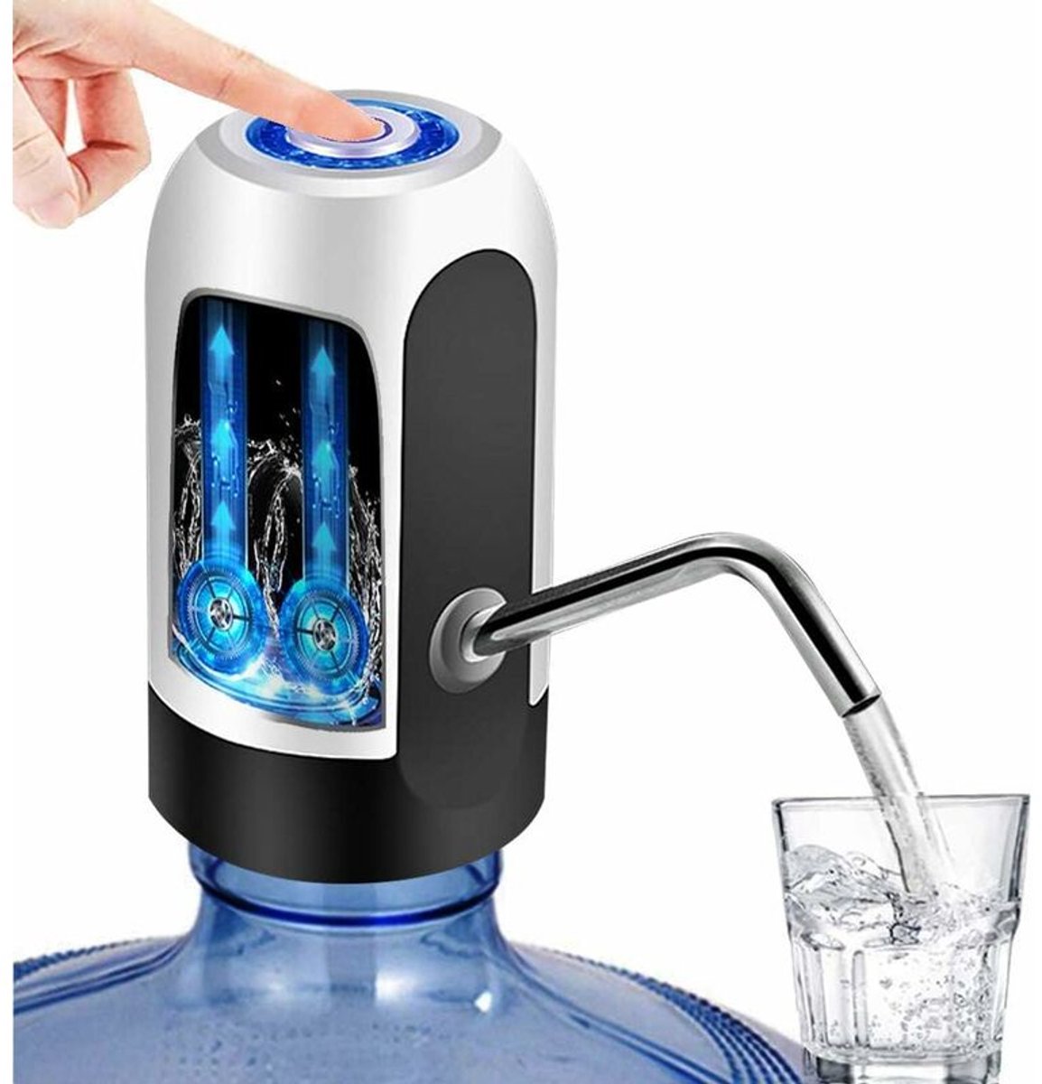 Automatische waterdispenser, navulbare waterfles, drinkwaterpomp, draadloze elektrische universele dispenser met snelle pomp voor flessen van 1 gallon (ca. 3,8 liter) en waterpomp.