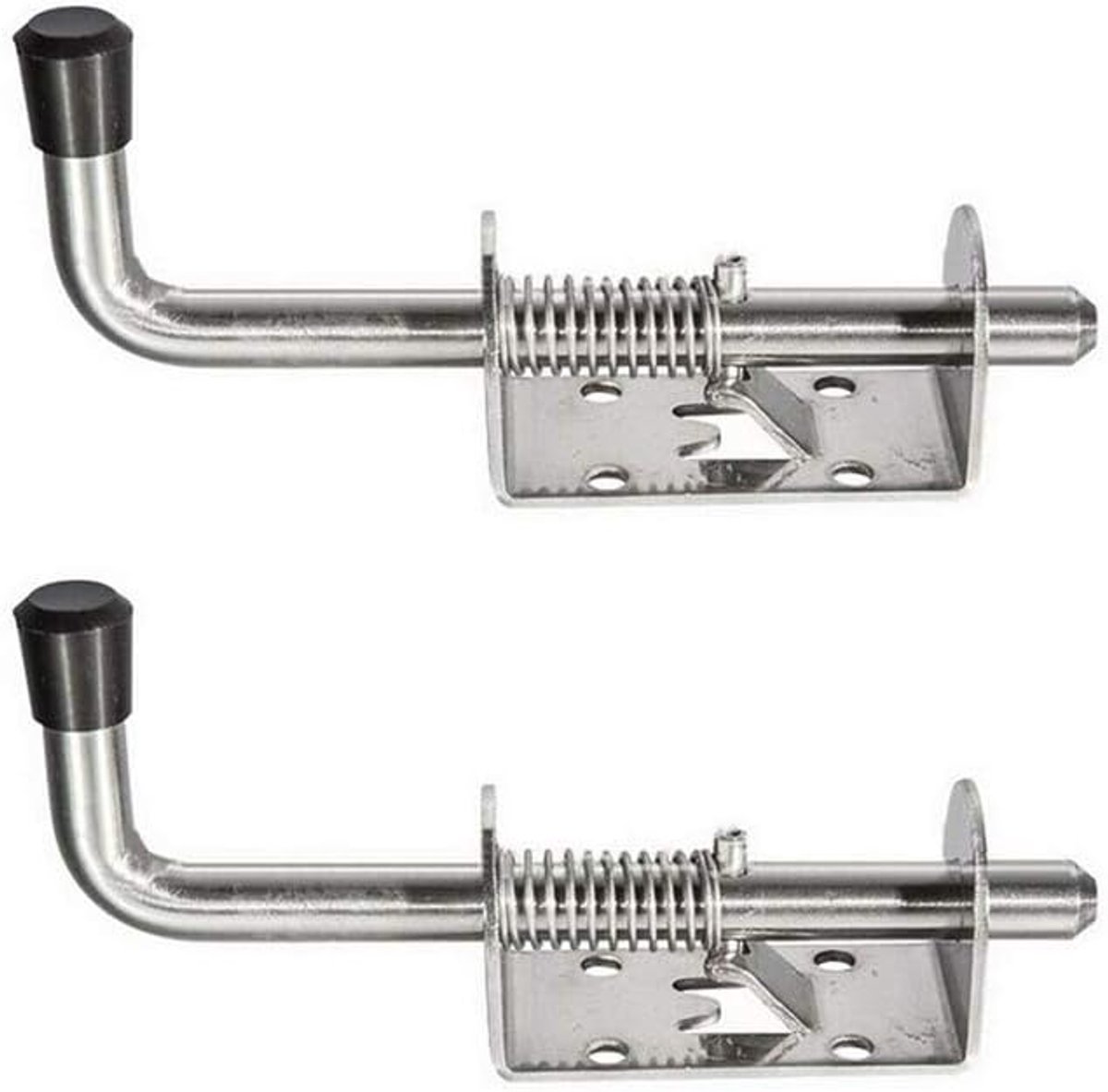 SnelShoppen - Zware Stalen Lente Bouten Lente Latch voor Garage en Schuur Deur 120mm met Ergonomische Rubber Handgreep - Roestbestendig Zink Gecoat -