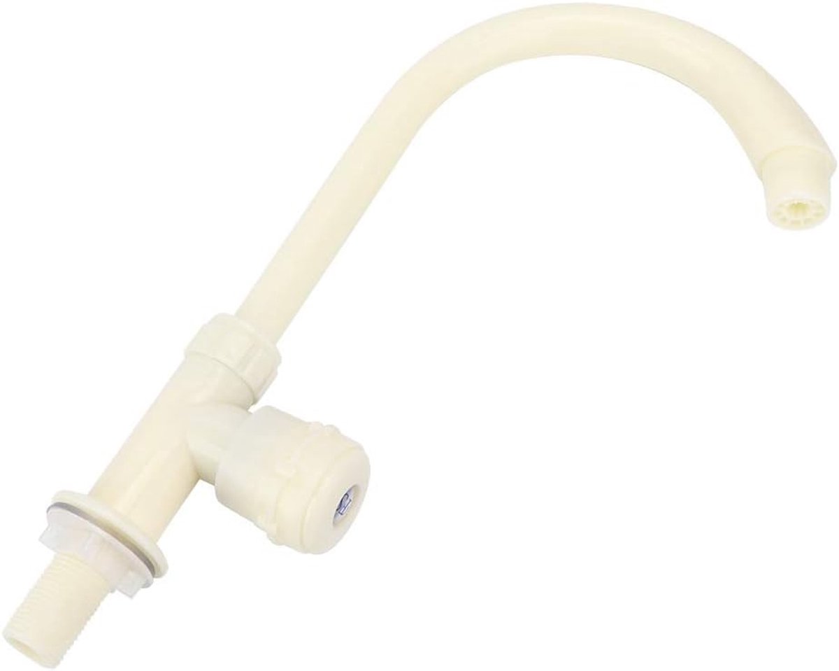 SnelShoppen - Home Basin Faucet G1/2in Plastic Enkele Koud Roterende Keuken Badkamer Wastafelmengkraan Met Verticale Waterkraan - Hoogwaardige ABS Kun