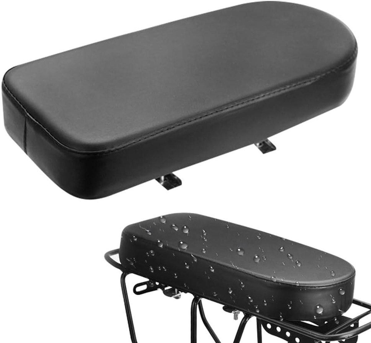 Fiets Zadel - Extra Zitting - Comfortabel Fietsen - Dikke Schuimvulling - 32x15x5 cm - Zwart