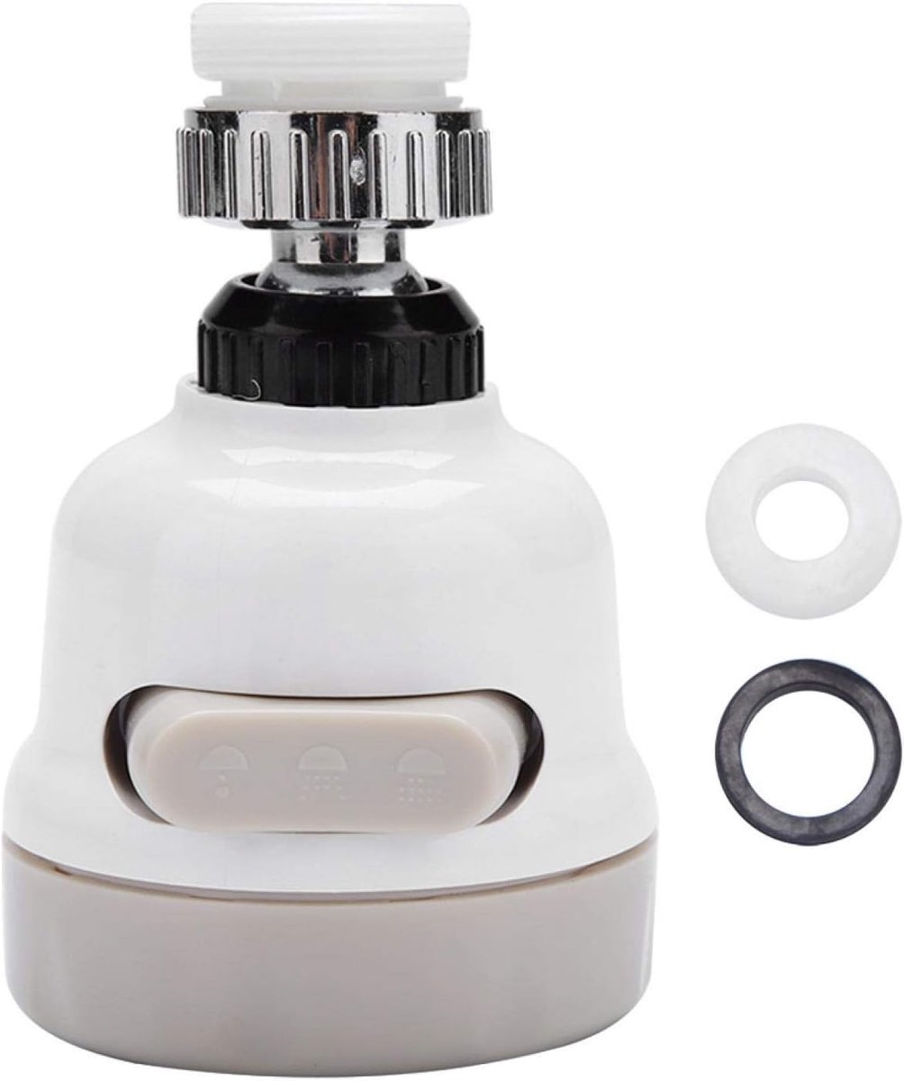 SnelShoppen - Waterkraanfilter - 3 Modi 360° Draaibaar Verstelbaar Fonteinkraan Spraykop, Hoge Waterstroom Kraan Waterkop, Keukenaccessoire