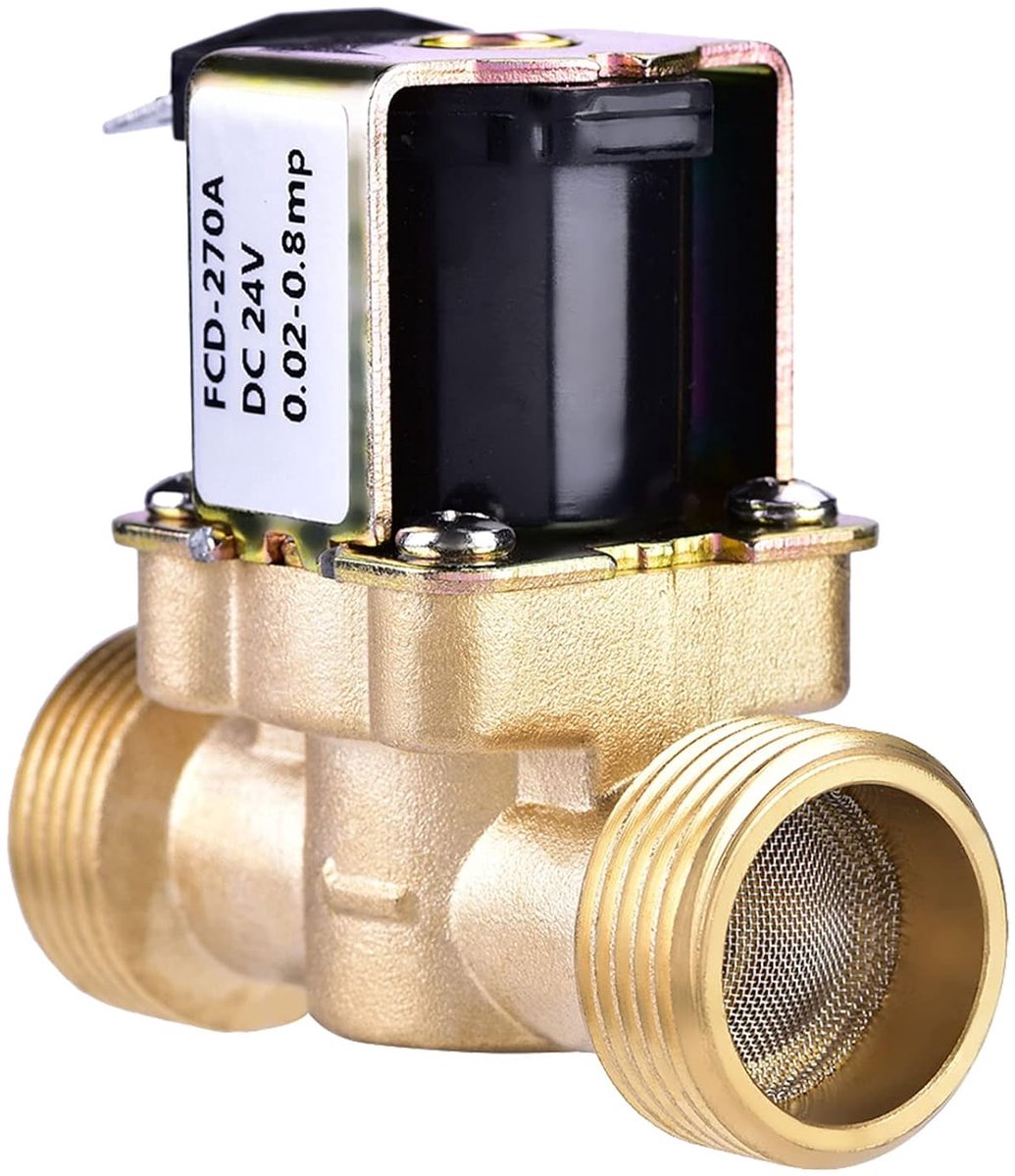 SnelShoppen - 3/4" DC 24V 220mA Een Richting Snelle Koppeling Normaal Gesloten Messing Magnetische Water Solenoïde Ventiel voor Waterbeheersing