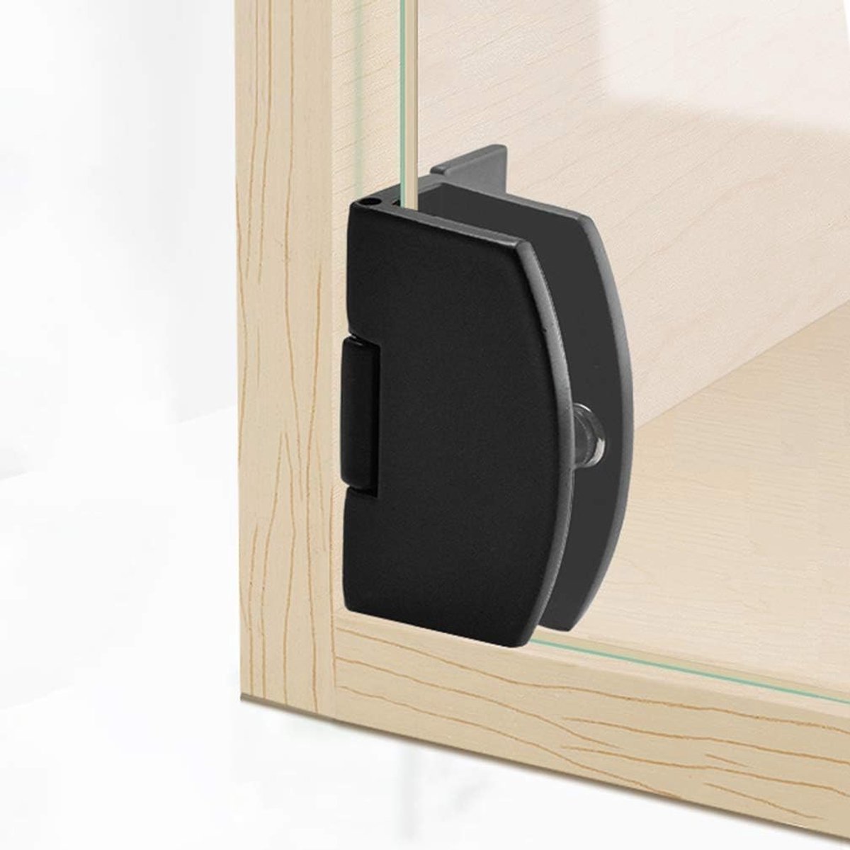 SnelShoppen - Modern Zwart Zinklegering Douche Scharnier voor Kast, Glasdeur, 5-8mm Dikte, Duurzaam en Roestbestendig, Ideaal voor Badkamer en Keuken