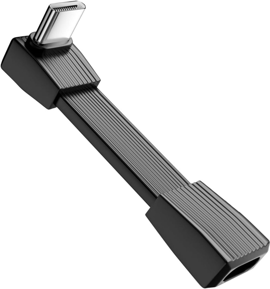 SnelShoppen - USB C 4.0 Snelle Oplaad Kabel 90° Hoek Connector 80Gbps Type C Verlengkabel voor Telefoon Tablet Mac - Ultra Kort - Full Functionaliteit