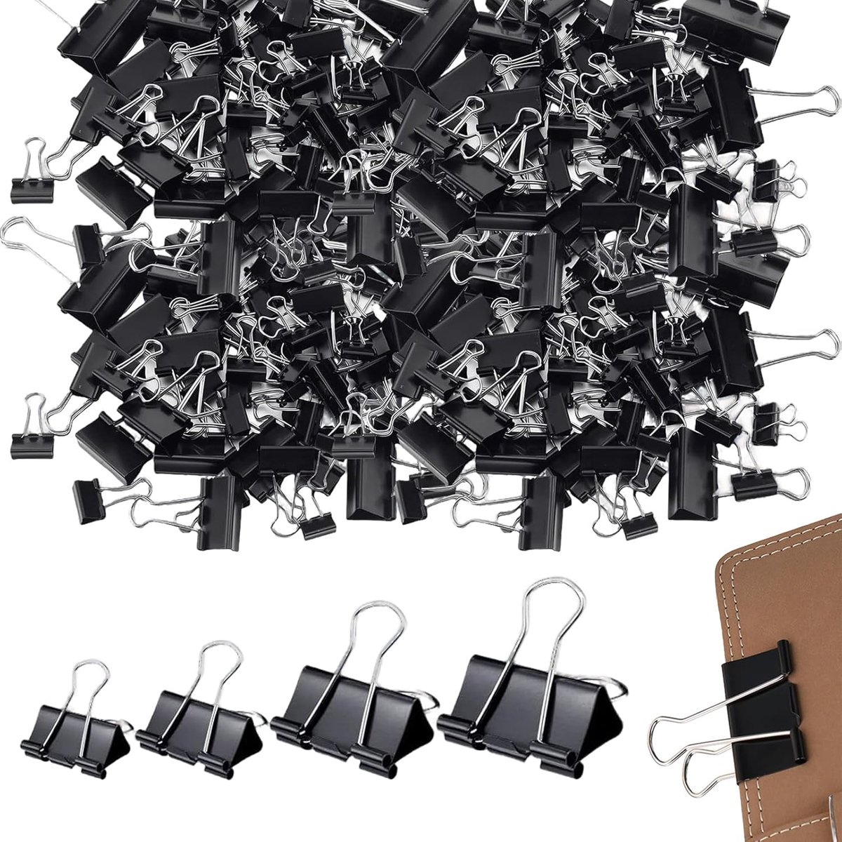 24 Pcs Foldback Clips Large Binder Clips Paper Clips 51mm Office Stationery Multifunctional Clips Document Clips - ShopVlot