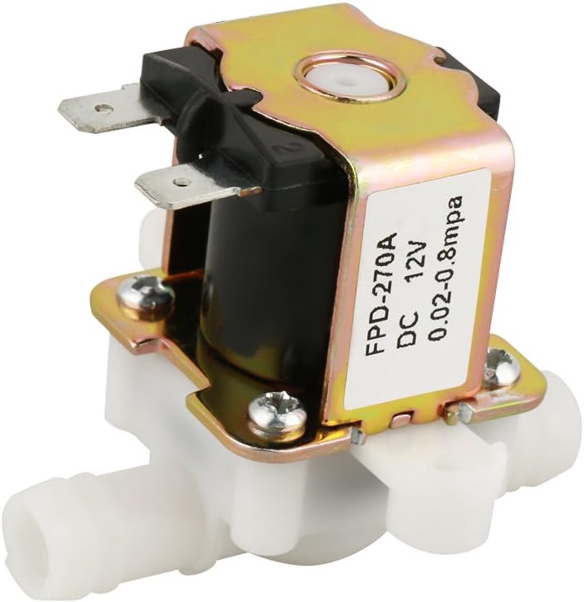 SnelShoppen - Elektrische Solenoïde Klep 12V Normaal Gesloten N/C Plastic Water Inlaat Schakelaar 12mm - Duurzaam, Vochtbestendig en Anti-corrosie