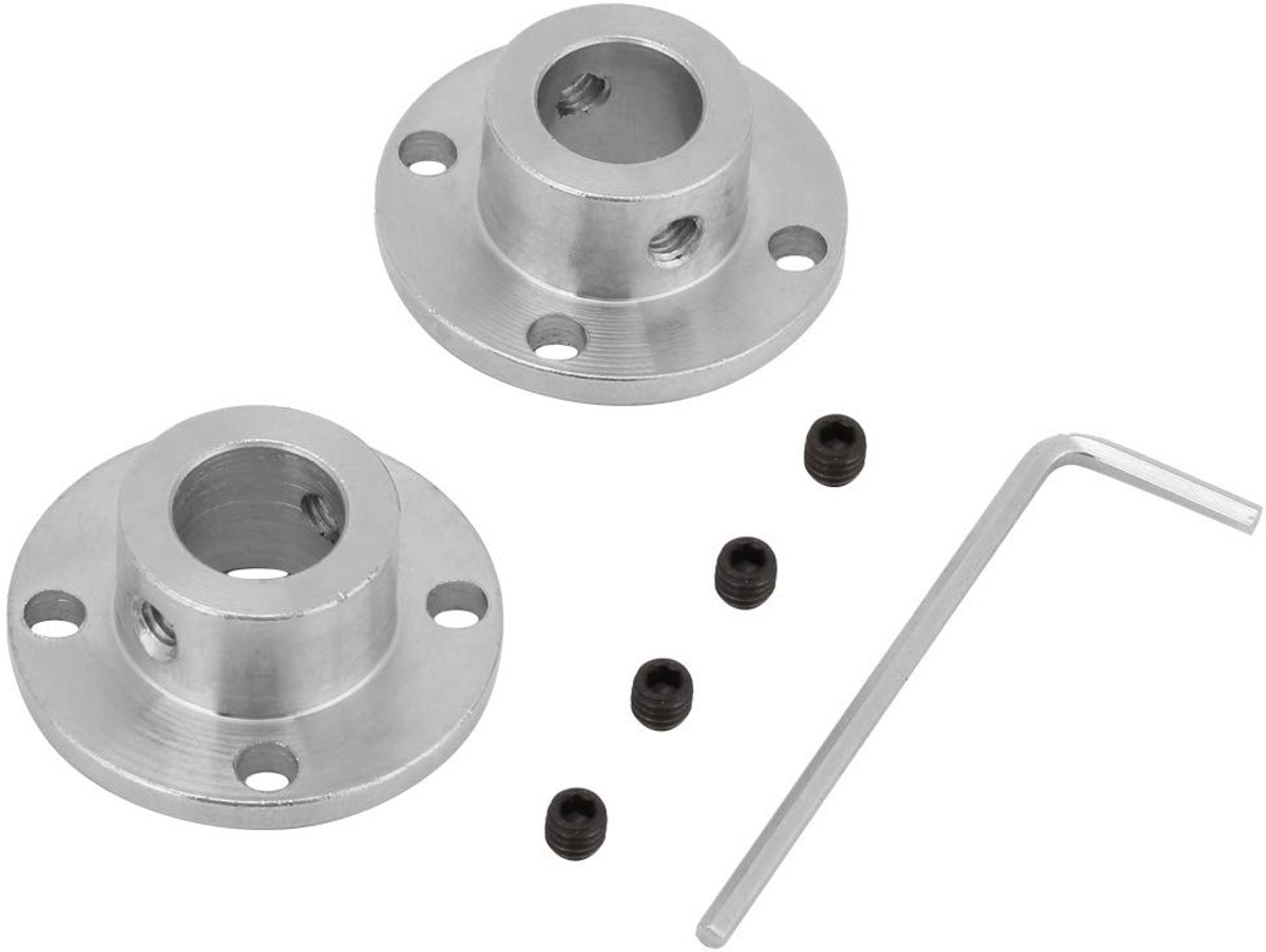 SnelShoppen - 2 Stuks M4 Elektrolytisch IJzer Rigid Flens Krukas Koppeling 12mm x 18mm - Duurzaam en Corrosiebestendig