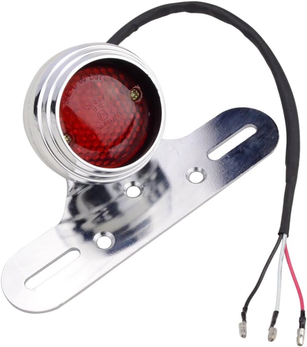 SnelShoppen - Achterremlicht met Geïntegreerde Richtingaanwijzers voor Motorfiets, Scooter, Pocketbike en ATV - Rood LED Achterlamp met 2 Stuks en Dra
