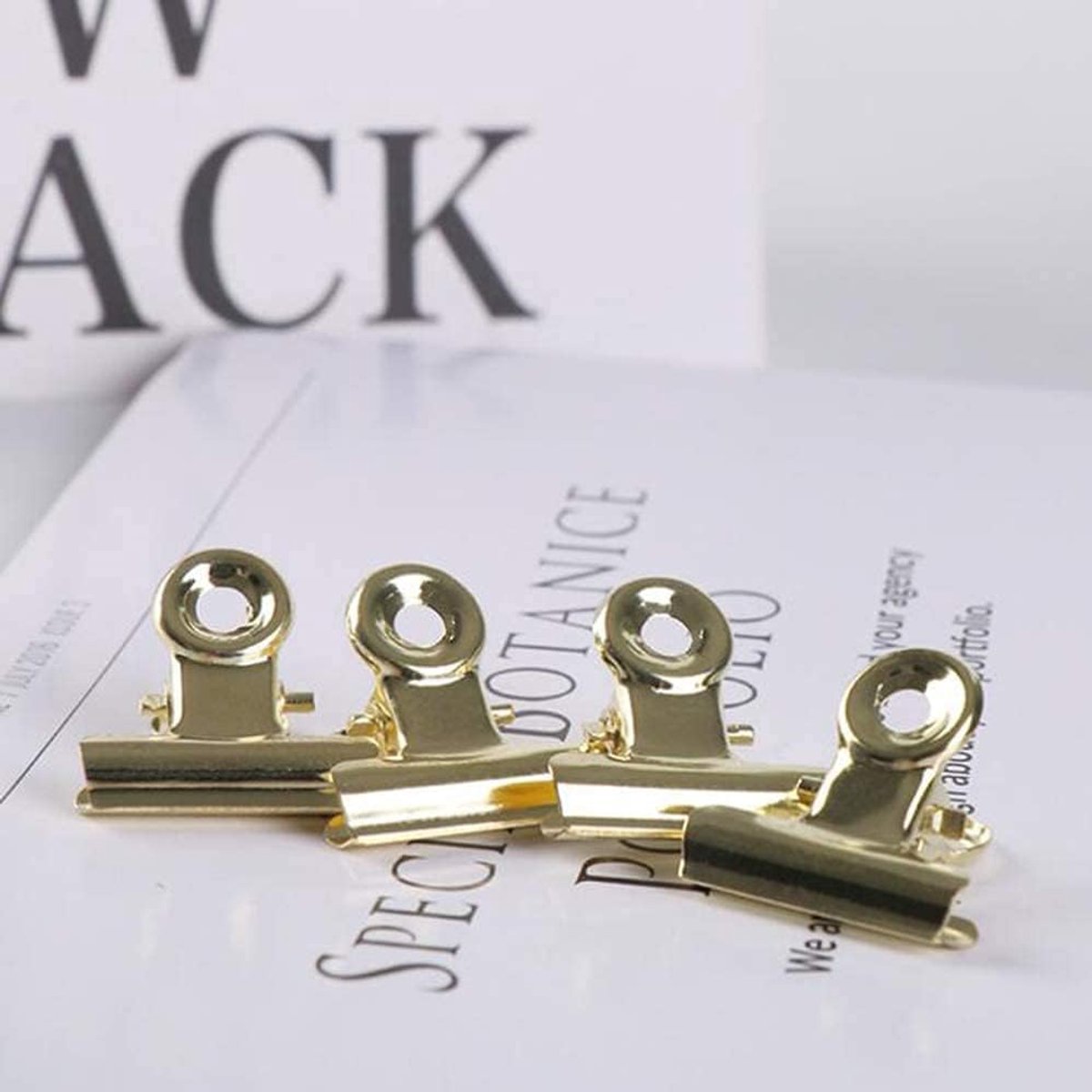 SnelShoppen - Paper Clips 30Pcs 22mm Paperclips Bulldog Clips Goud voor Foto's, Keuken en Thuis Kantooraccessoires